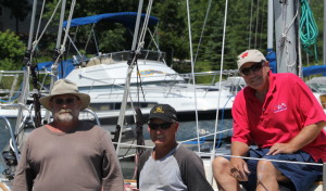 Mark, Rick and Andy after stepping the mast with "The MoneyMaker"